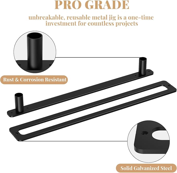 Contractor Grade Floating Shelf Brackets with Reusable Metal Jigs – Professional Aluminum Blind Supports for 1.75"–4" Shelves – DIY Drillable Backplate & Hidden Hardware Kit(53X6X1.2-Metal Jig)