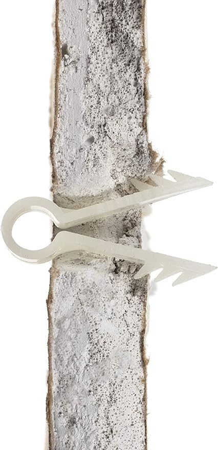 THE CIMPLE CO Stucco and Drywall Cable Clips for Coaxial and Similar Cables - Push-in Masonry Anchors - RG59, RG6, Ethernet, and Similar - Cable Clips, Pack of 100 - White