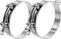 2 Pack 3.75 inch T-Bolt Hose Clamps, Stainless Steel_304 Working Range 102mm-110mm for 3.75" Hose ID, Turbo Intake Intercooler Clamp for Automotive