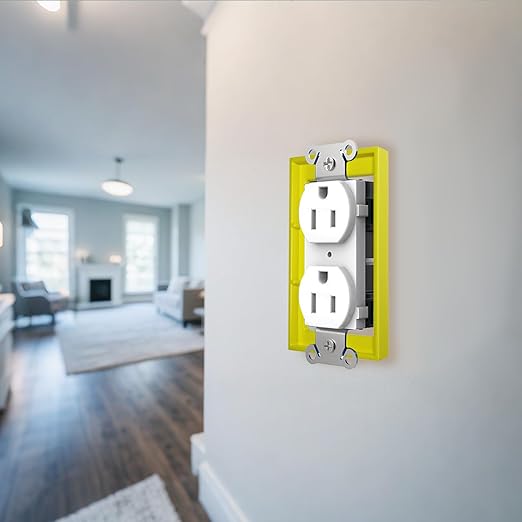 3 PCS 1/4" Single Gang Outlet Box Extenders with 6 Screws - Electrical Outlet Extender Receptacle Box Extenders for Electrical Outlet Switches, Yellow