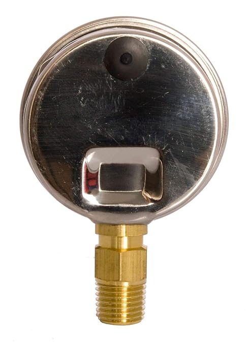 2" Oil Filled Pressure Gauge - Stainless Steel Case, Brass, 1/4" NPT, Lower Mount Connection, 0-2,000PSI