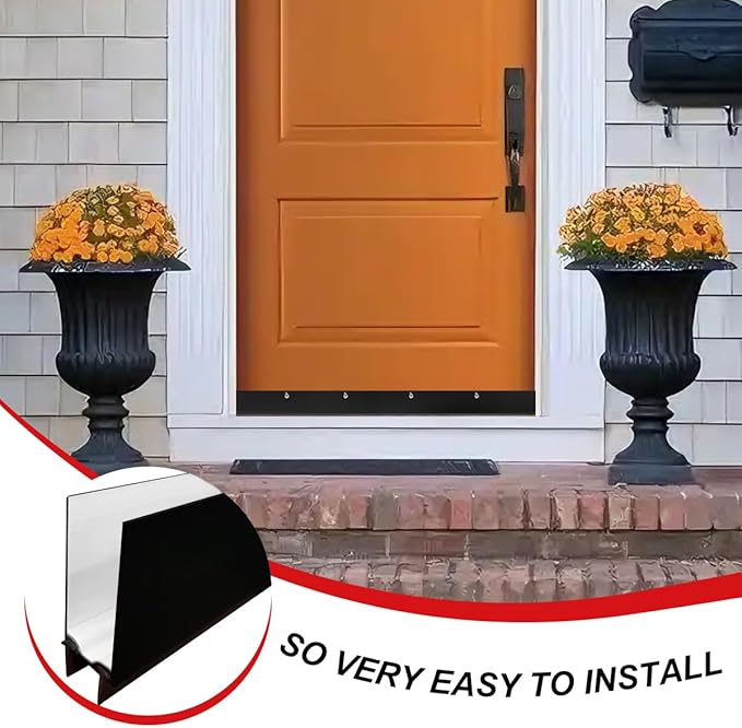 1" x 36" White Aluminum Storm Door Sweep Replacement Weatherproof Bottom Seal for Security Doors (1, Black)