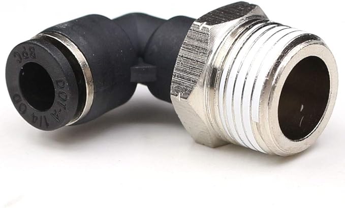 CEKER 3/8 Elbow Male Airlines Push Fittings 90 Degree Push to Connect Fittings Air Fittings, PL 1/4" Tubing Od x 3/8" Npt Thread Pneumatic Push In Connectors Quick Connect Tube Fittings 2Packs