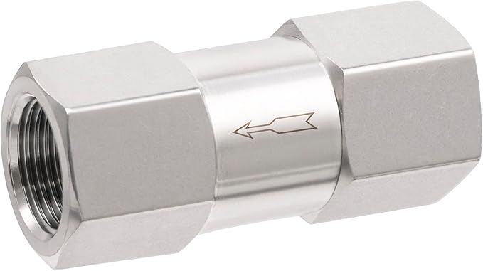 Yoebor 304 Stainless Steel Detachable Check Valve One Way Non-Return Valve for Water Oil Gas, 1pc (Fnpt x Fnpt, 1/4")