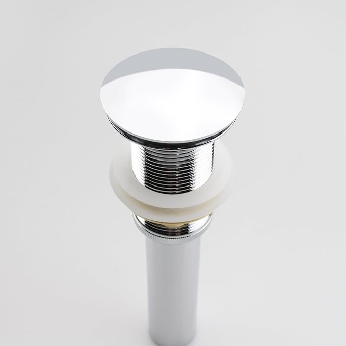 Pop Up Sink Drain Without Overflow, Bathroom Faucet Vessel Vanity Sink Drain Stopper, Polished Chrome