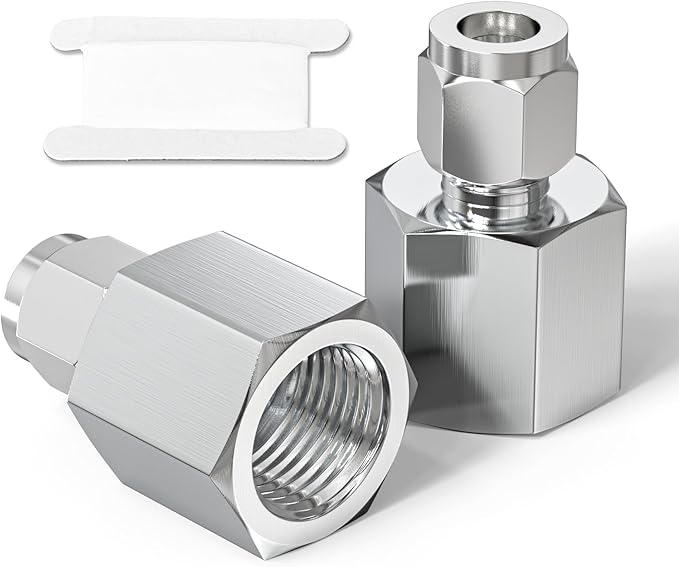 TAISHER 1PCS 304 Stainless Steel Compression Tube Pipe Fitting Connector, 3/8" Tube OD x 1/2" NPT Female Straight Adapter