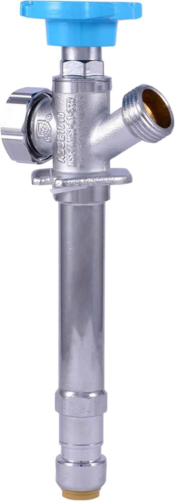 SharkBite 4 Inch Frost Free Sillcock, 1/2 x 3/4 Inch MHT, Push to Connect Brass Plumbing Fitting, PEX Pipe, Copper, CPVC, PE-RT, HDPE, 25743LF