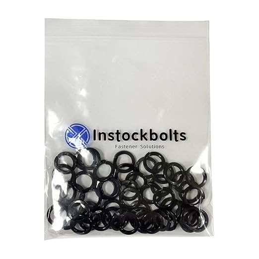 #10 Black Split Lock Washer, 18-8 (304) Stainless Steel Spring Lock Washer 100PCS
