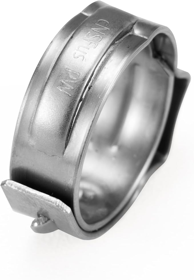 (Pack of 100) WMAXPFIT PEX Cinch Clamp Rings 1/2 Inch, STAY PUT Stainless Steel PEX Pipe Cinch Crimp Rings Pinch Clamps for PEX Pipes and PEX Fittings Connection