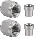 4AN Hardline Stainless Steel Tube Nut and Sleeve Fitting for 1/4" OD Tubing, 2 Sets