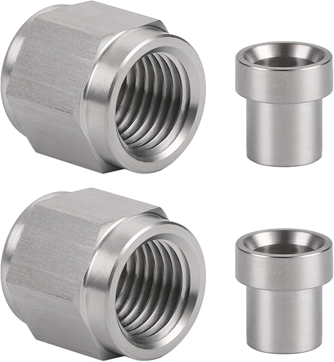 3AN Hardline Stainless Steel Tube Nut and Sleeve Fitting for 3/16" OD Tubing, 2 Sets
