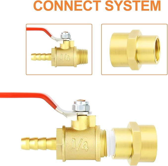 GASHER 5PCS Brass Pipe Fitting, Coupling, Reducer Adapter, 3/8" x 1/4" NPT Female