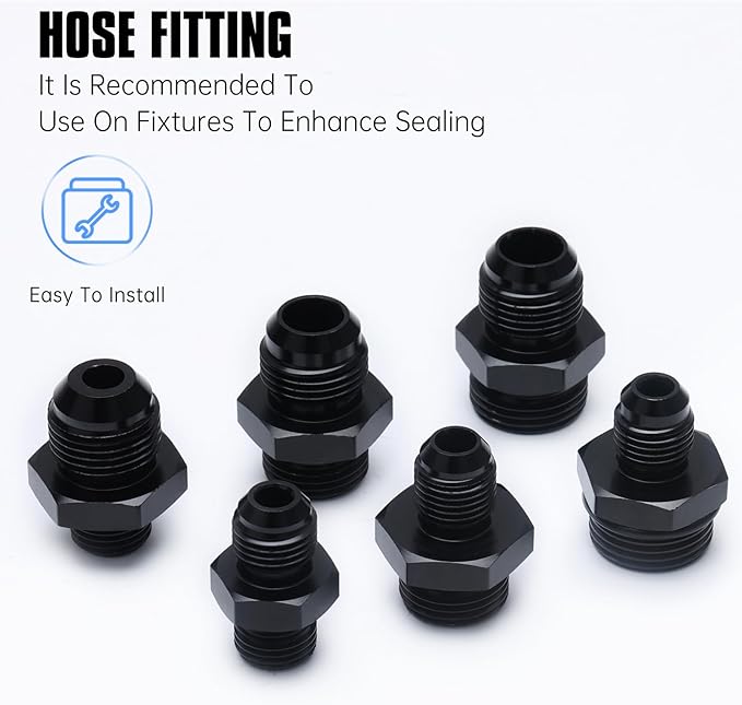 10AN Flare to AN10 ORB Male O-Ring Fitting Adapter (2PCS)