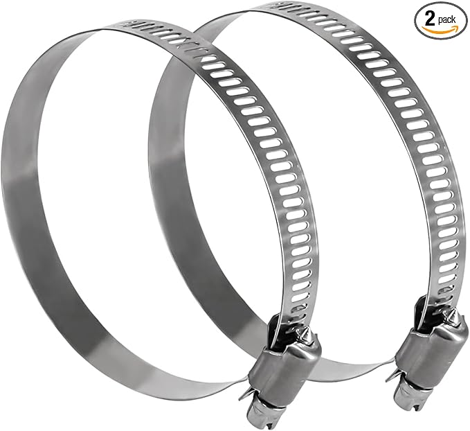 9 inch stainless steel hose clamp, adjustable metal worm gear assortment kit for water pipe (2 pcs)