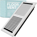 Home Intuition Contemporary Floor Vent Covers 2X14 Inch Floor Register with Mesh Cover Trap Heat and Air Walkable Metal Floor Vent for HVAC Duct, White
