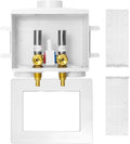 Washing Machine Outlet Box, Double Drains, Single Lever, 1/2 Inch Pex Crimp Inlet x 3/4 Inch MHT Outlet Connection, with Stainless Steel Water Hammer Arrestor(Pack of 2)(WM017-2Pack)