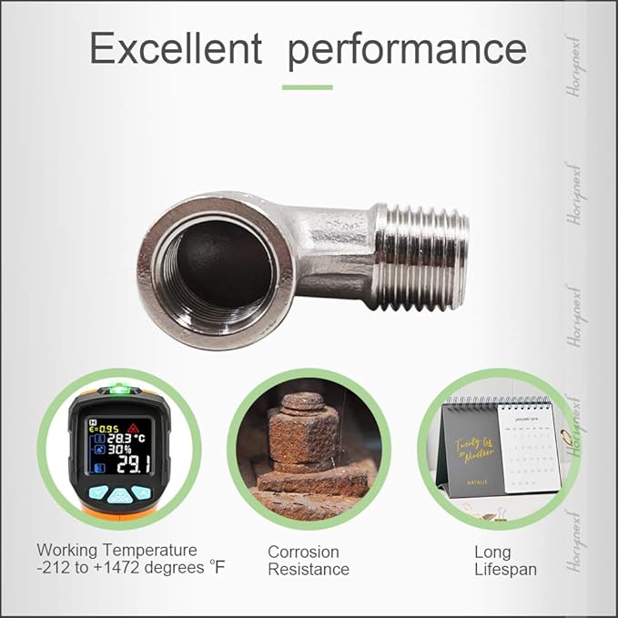 stainless steel NPT 1/4 elbow fitting 90 degree with male to female thread connecting water pipe air hose pvc tube cast coupling (4 pcs)