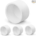SCH40 PVC Cap 1-1/2 Inch - Fit Standard 1-1/2" SCH40 PVC Pipes (OD Approx. 1.9"), Zernmiarder Furniture Grade Pipe Caps, White Pipe Cover Fittings for Plumbing, DIY, Garden & Furniture - 4 Pcs