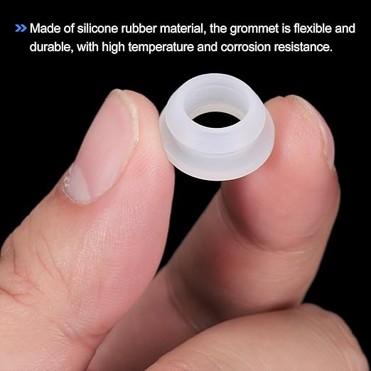 MECCANIXITY 20Pcs Snap Rubber Grommet Plug Mount Dia 12mm ID 9mm Narrow Groove Width 2mm Seal Anti-Scratch for Electrical Box Cable Pipes Transparent