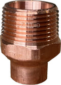 EZ-FLUID Plumbing (10-Pcs) 1" Solder x 1-1/2" MIP LF Copper Male Adapter,C x MIP Sweat To Male Threaded Male Adapter,Reducing Adapter Sweat Solder Copper Pipe Fittings