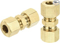 uxcell 10Pcs Brass Compression Tube Fitting, 5/16" Tube OD x 5/16" Tube OD Connector Straight Coupling Adapter Union Fittings