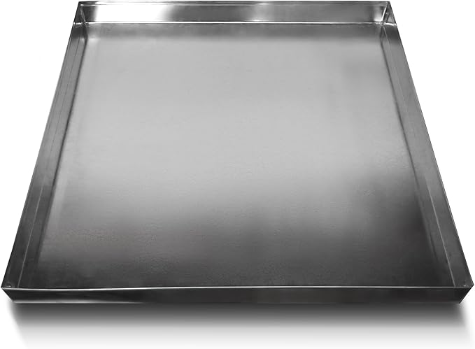 26GA Galvanized Drain Pan Without Hole - Rust-Free Made for Electric Water Heater & Air Conditioning Units Protects Floor from Water Damage, Easy to Install- 30" x 32" x 2"