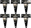 HLMOptimo Heavy Duty Tee Hinge - All Size Black (6 pcs, 4 inch) - Rustproof Wrought Iron Shed, Gate, Barn, Fence, Door Hinge