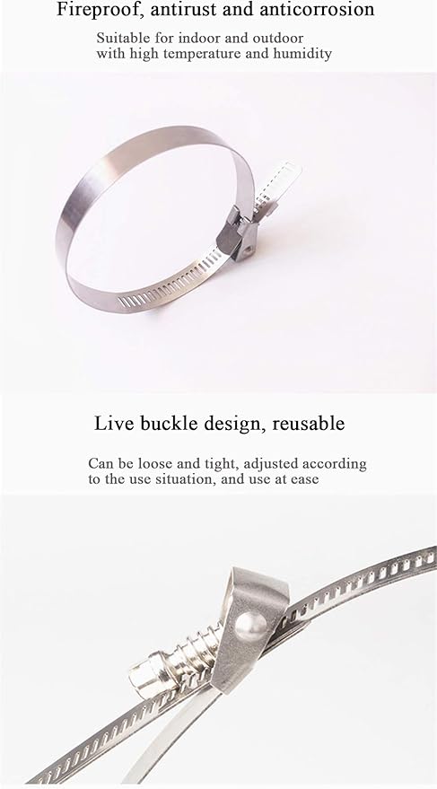 Stainless Steel Hose Clamp 0.5x32 inch Extra Long 25 pcs Adjustable Worm Gear Pipe Clamps Air Ducting Clamp for Plumbing, Automotive And Mechanical Applications (0.5x32 inch)