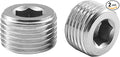 Stainless Steel 316 Hex Socket Plug, 3/4" NPT Male, Pack of 2