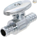 XFITTING 1/2 Inch Pex Mini Straight Ball Valve, Full Port, 1/4 Turn, Brass, 24-1-1=2X, 2 Pieces