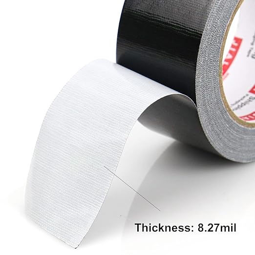 Heavy Duty Duct Tape, Black Tape 2 Inches x 30 Yards 3-Pack, 8.27 mil, Strong, Flexible, No Residue, All-Weather and Tear by Hand - for Repairs, Industrial, Professional Use