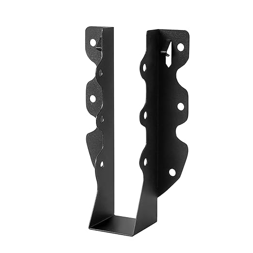24 Pcs 2"x 8" Joist Hanger,Q235B Steel Black Powder Coated Face Mount Joist Hangers ,Hurricane Ties for Rafters,Tie Brackets for Floor Deck and Ceiling Joists