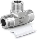 TAISHER 1PCS Forging of 304 Stainless Steel Tee Pipe Fittings, 1/8" x 1/8" x 1/8" NPT Male Pipe Fittings