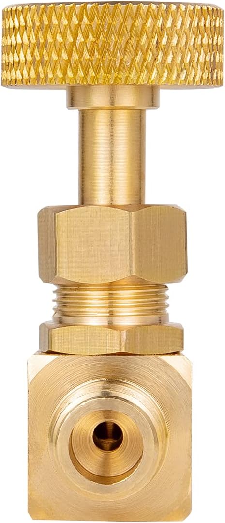 2 Piece Heavy Duty Brass Instrument Replacement Control Needle Valve 1/4" Npt Female X 1/4" Npt Male Connection