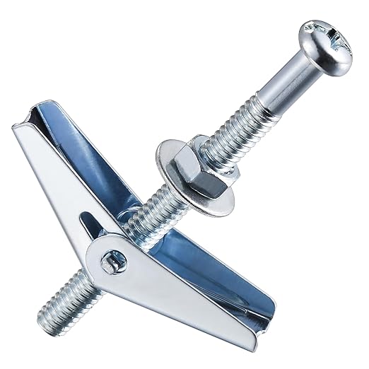 (100 pcs) 1/8" Heavy Duty Drywall Anchors and Screws,Toggle Bolts and Wing Nuts Set, Hollow Drywall Anchors Bolts Screws Assortment Kit for Hanging Lamps Heavy Items