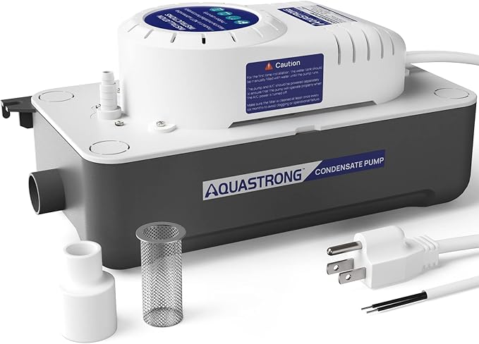 Aquastrong 1/30 HP 95 GPH HVAC Condensate Pump, 115V/230V, Automatic Safety Switch, AC Condensate Removal for Air Conditioner, Furnace, Dehumidifier, 3.3' Power Cord