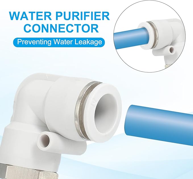 PATIKIL Push to Connect Fitting, 10 Pack Pneumatic Air Elbow Quick Connector 1/4"PT Male Thread x 14mm Tube 90 Degree Connect Tubing Elbow Air Tube Fitting Pneumatic Quick Adapter, White