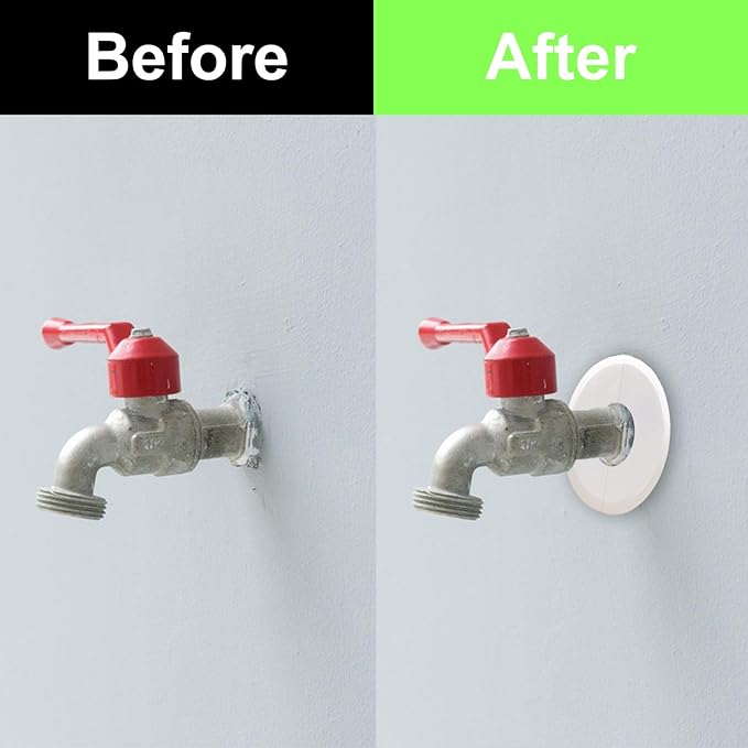 4 Pcs Wall Split Flange, Plumbing Cover Plates, Self-Adhesive ABS Escutcheon Plate for Faucet Kitchen Toilet Decorative (51mm/2.01in)