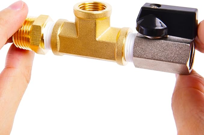 ChillWaves Brass Pipe Fitting, Tee 3/8" x 3/8" x 3/8" NPT Female Thread Adapter(3-PACK)