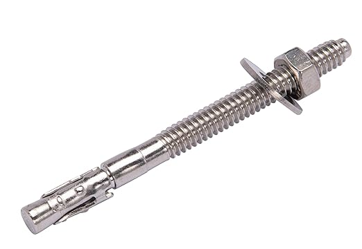 Bolt Dropper 1/4" X 2-1/4" Wedge Anchor (10pc), 18-8 Stainless Steel Corrosion Resistant Commercial Grade Washers and Nuts Included Choose Size