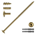 #14 x 6 Inch Lag Screws (48Pcs) 2lb. Structural Wood Screw, Bronze, Carbon Steel, Washer Head, Rust Resistant epoxy Coated, T30 Star Bit