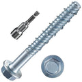 1/4" x 2" Zinc Plated Large Diameter Concrete Screw Actual Thickness 5/16"(8mm) for Anchoring to Masonry, Brick or Block (10 pcs)