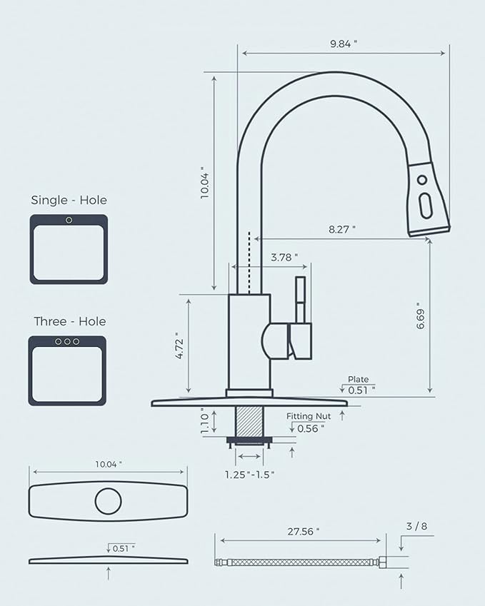 FORIOUS Gold Kitchen Faucet with Pull Down Sprayer, High Arc Single Handle Classic Stainless Steel Sink Faucet 1 or 3 Hole, Suitable for Farmhouse Camper Laundry Rv Bar