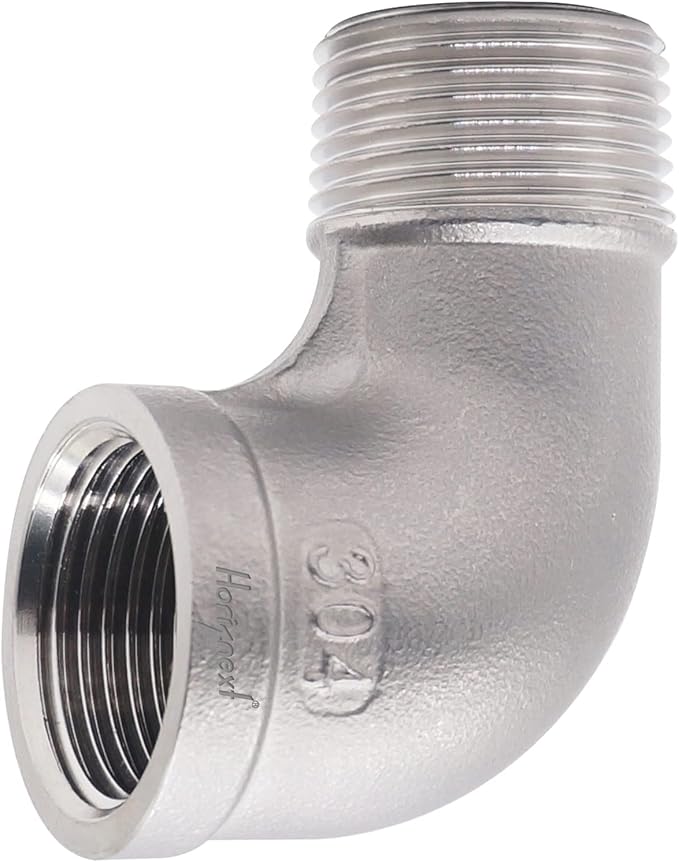 stainless steel NPT 3/4 elbow fitting 90 degree with both male and female thread connecting water pipe air hose pvc tube cast coupling (1 pc)
