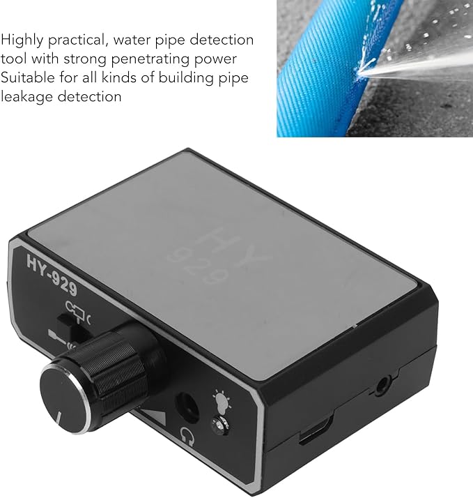 Water Leakage Detector, Water Pipe Leakage Monitor, High Sensitivity Water Pipe Leak Sensor, for Underground Water Leakage Site Construction Car Maintenance
