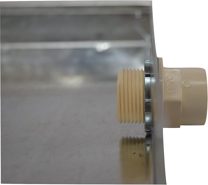 26GA Galvanized Drain Pan W/Connector & Hole-Rust-Free Made for Electric Water Heater & Air Conditioning Units Protects Floor from Water Damage, Easy to Install- 29"x29"x2"
