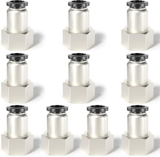 TAILONZ PNEUMATIC Female Straight 5/16 Inch Tube OD x 1/8 Inch NPT Thread Push to Connect Fittings PCF-5/16-N1(Pack of 2)