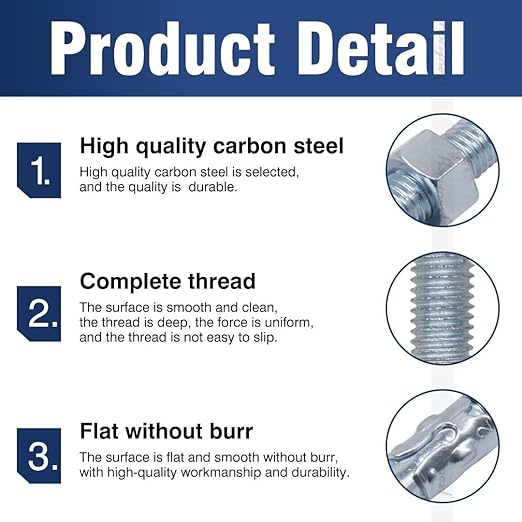 1/2" x 3" Wedge Anchor, for Cement and Concrete only, zinc-Plated Carbon Steel Screws and lag Bolts （10 pcs