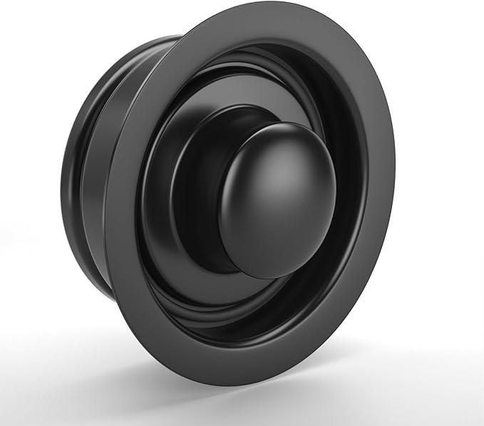 Kitchen Sink Flange Stopper,Garbage Disposal Flange and Sink Stopper,fit Stainless Steel 3-1/2 inch Standard Sink Drain,Black Colour