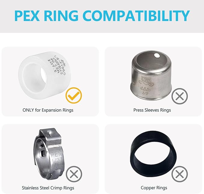 (100-Pack) Seelink 3/4" x 3/4" x 3/4" PEX-A Tee Expansion Fittings, for PEX Tubing Pipe Hose Fittings, ASTM F1960(PEX1960043-100Pack)